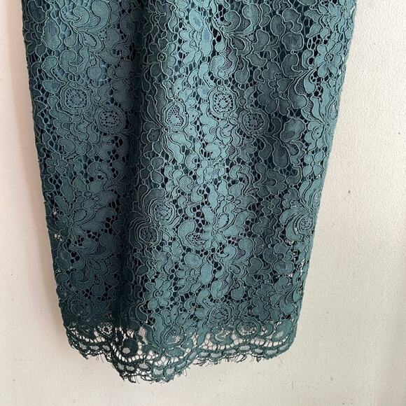 Bardot Lace Panel Sheath Dress Forest Green - Picture 9 of 16